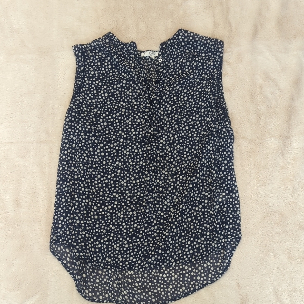 Blue Sleeveless Blouse